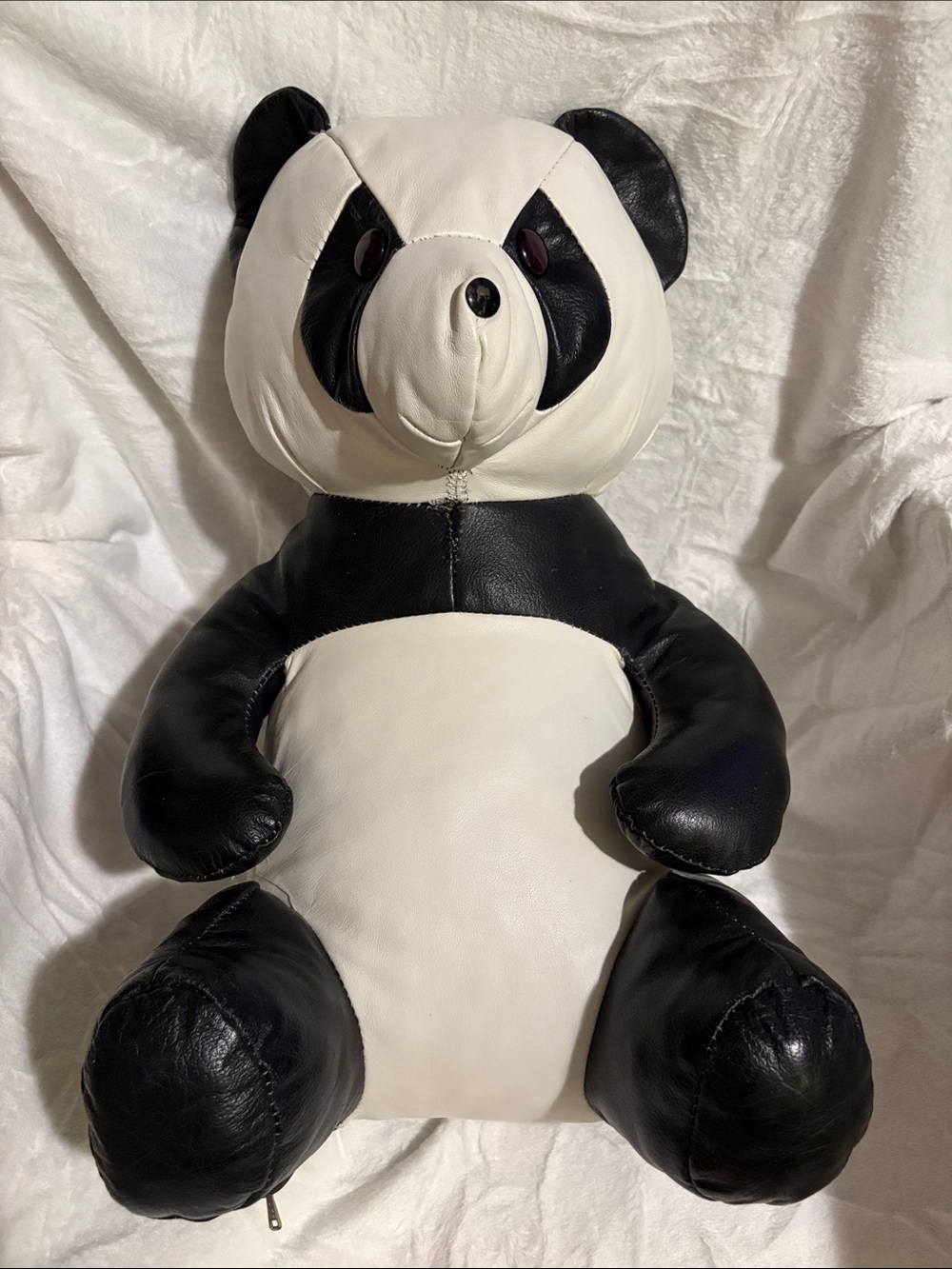 Abercrombie & Fitch Black and White Panda Plush Decorative Pillow 70s vintage